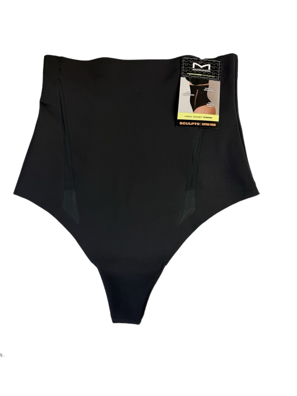 Maidenform Sculpt Extra Firm High Waist Thong Shapewear Black Large NWT